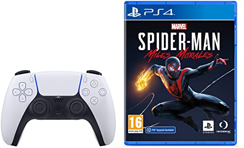 Image of Sony Dualsense Wireless Controller | Playstation 5 (White)&Ps4 Marvel S Spider-Man: Miles Morales (Ps4)