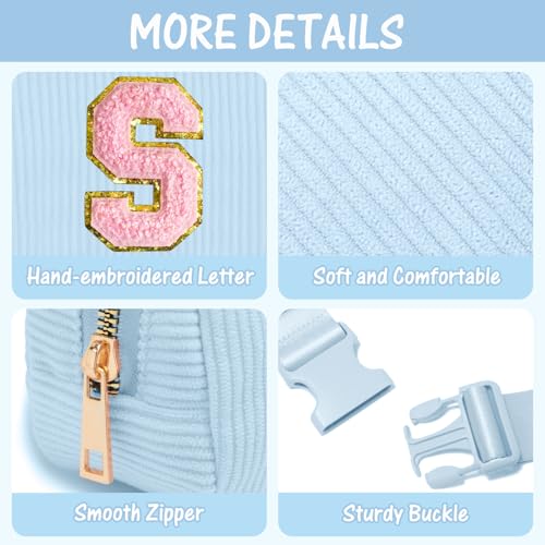 Image of Gitus Birthday Gifts for 10 11 12 13 14 15 16 Year Old Girls Personalized Gifts for Women Initial Fanny Pack Crossbody Bag Belt Bag Cute Preppy Stuff for Teen Girls Teenage Girl Gifts (Icing Blue-S)