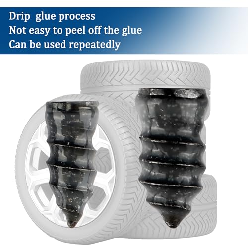 Image of Salior 60PCS Tire Plug Kit with Screwdriver,Rubber Flat Tire Repair Kit for Fast Repair of Tire Punctures,Durable Car Tire Repair Kit Self-Service Repair Nails for Car Motorcycle Truck (60PCS)