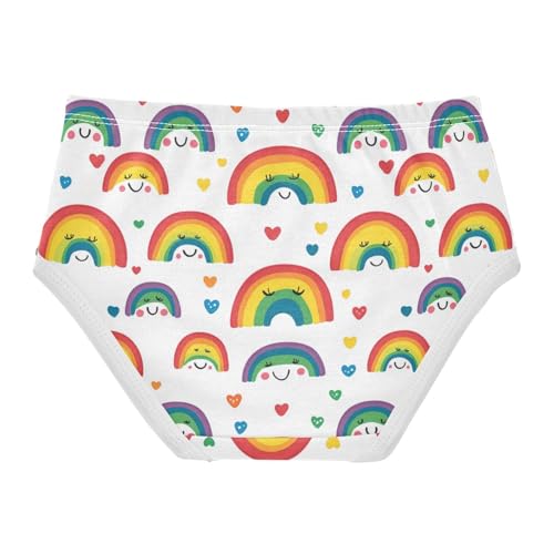 ZZKKO Cute Rainbow Heart Girls Underwear Toddler Panties for Girls Comfort Brief Size 2-8T2