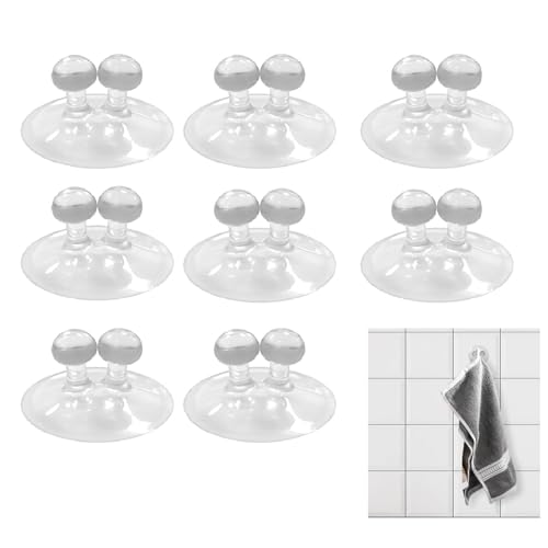 Wzenclave 8 PCS Multi-Function Hook for Wall Hanging in Bathroom, Waterproof Toothbrush Holders, Wall Mounted Razor Holder for Shower, Self Adhesive Towel Hook, Bathroom Kitchen Office Accessories