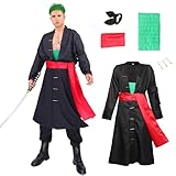 DAZCOS Cosplay Costume Black Kimono Robe Cloak with Sash Armband for Men