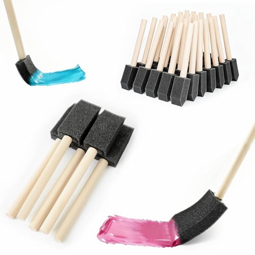 50 Pcs Foam Paint Brushes Set, 1 Inch, for Painting, Staining, Varnish