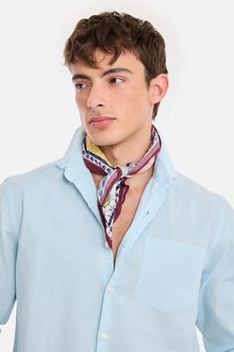 Image of SNITCH Men Casual Shirt | Regular Fit Full Sleeve Spread Collar Solid Pattern | Breathable Cotton Linen Blend & Lightweight Fabric for Summer, Vacation & Smart Casual Wear