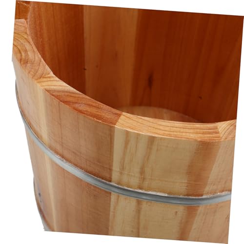 Cubeta de madera artesanal para spa y baño miniatura 3