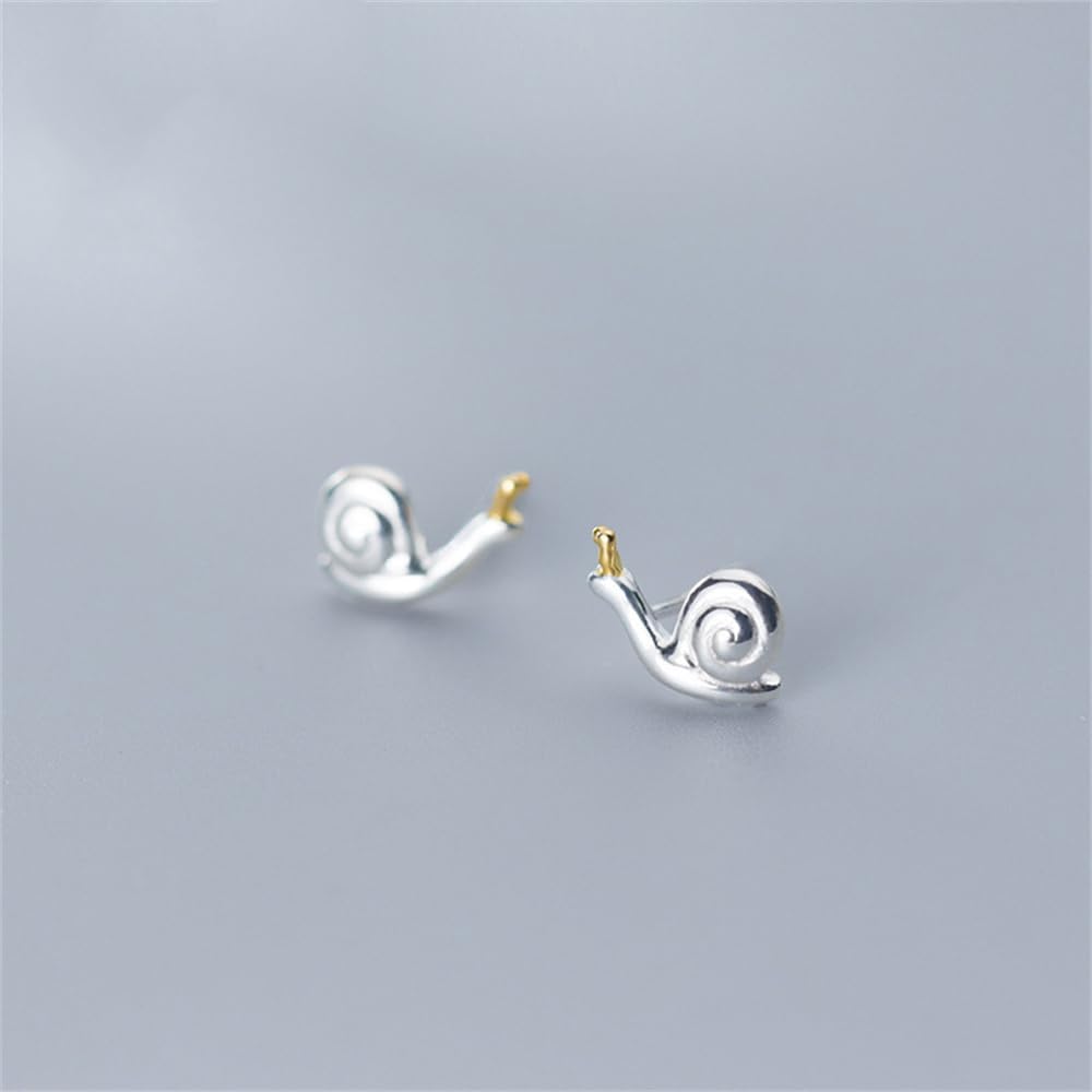 Cute Snail 925 Sterling Silver Cartilage Tiny Stud Earrings for Women Dainty Simple Animal Small Tragus Piercing Studs Hypoallergenic Unique Fashion Jewelry Gift Daughter Bff - Image 4
