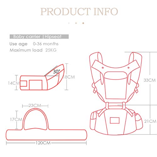 SONARIN 3 in 1 ademende heupstoel babydrager, winddicht & zonwering kap, multifunctioneel, ergonomisch, vrije maat… - Image 7