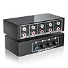 3.5mm Aux + RCA L/R Audio Switch Box 4 in 1 Out Bidirectional, BolAAzuL Stereo Audio Switcher Selector 4X1 Passive a/b Analog Audio Selector No Power Need