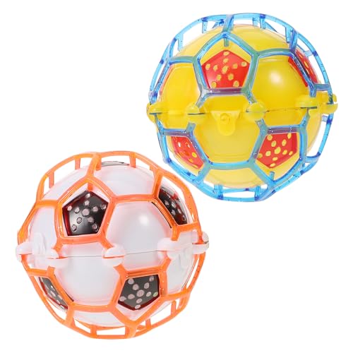 Vaguelly 2pcs Luminous Jumping Ball Musical Bouncy Football for No Battery Required for Parties Creative Present Random Color