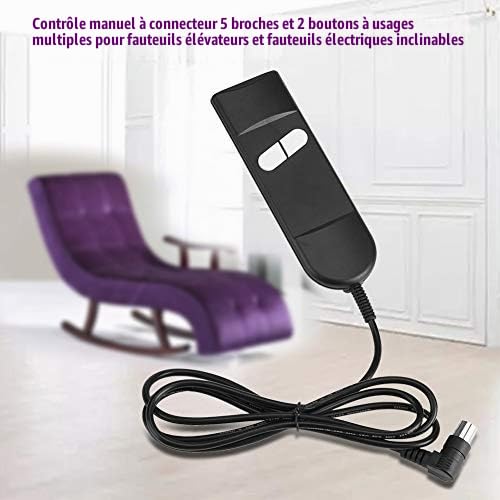 Ausla Télécommande à 2 Boutons pour Fauteuil de Relaxation Électrique, Contrôleur Manuel pour Fauteuil Élévateur et Canapé