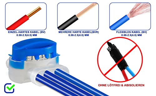 Kabelverbinders, 20 stuks, voor robotmaaier, waterdichte aansluitklemmen, kabelklemmen, verbindingsklemmen, kabeldraadconnector met gelvulling voor robotmaaier, grasmaaier, auto, tuin, outdoor - Afbeelding 4