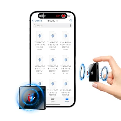 128GB(9800 Hour) 2-Sides Magnetic Voice Recorder, Recording Device with Al-Triple Noise Cancellation, Voice Activated Recorder 90 Days Storage Capacity, MP3 Form Audio Recorder, for Meetings Intervie