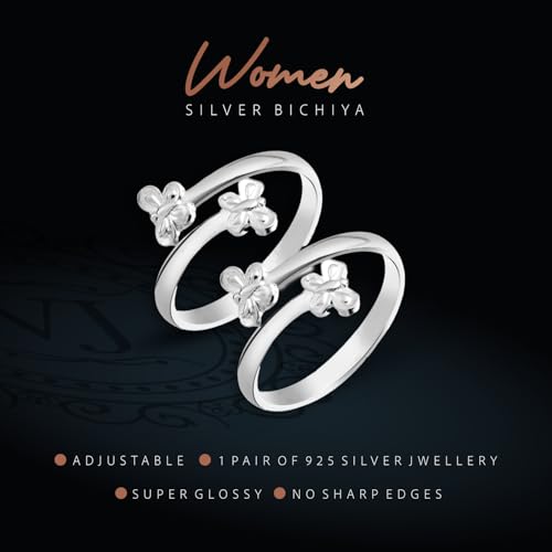 Image of 925 Sterling Silver Peacock Design Toe Ring for Women and Girls | Polish Adjustable Toe Bichiya | Adjustable