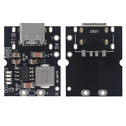 D-FLIFE 5pcs Type-C USB 5V 2A Boost Converter Step-Up Power Module Lithium Battery Charging Protection Board Display USB for DIY (Not Welded)