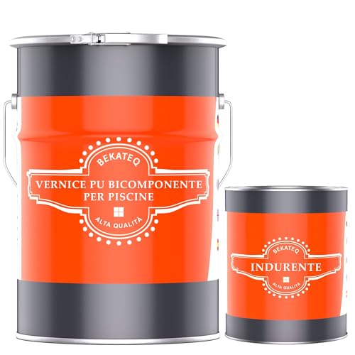 BEKATEQ Vernice per piscine 1kg Blu luce I Vernice lucida per piscine in vetroresina, poliestere, cemento, acciaio, piastrelle I Rivestimento per piscine in resina PU bicomponente LS-405