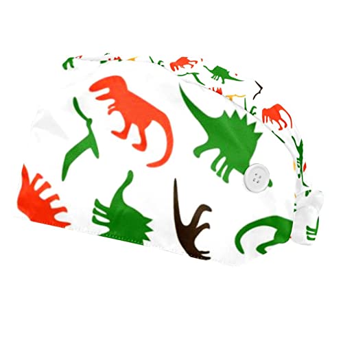 Casquette pour hommes et femmes à motifs dinosaures pour la cuisine, la coiffure et le laboratoire