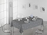 No necesita planchado SABANALIA Mantel de Tela Antimanchas Rain Medidas, 140 x 140, Gris