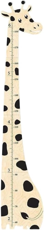 Wooden Growth Chart Lovely Giraffe Design Height Ruler for Kids Removable
