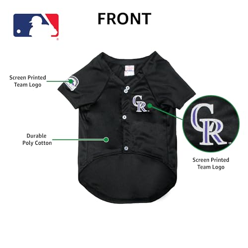 Official MLB Colorado Rockies Pet Jersey for Dogs & Cats, Size Small - Stylish Baseball Jersey for Your Furry Fan- Show Off Team Spirit with The Perfect Fan Apparel Gear for Pet, Dog & Cat - Thumbnail 4