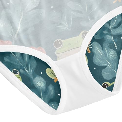 Wusikd Cute Funny Green Frog Girls' Underwear Cotton Girls Briefs Soft Toddler Underwear 2T2