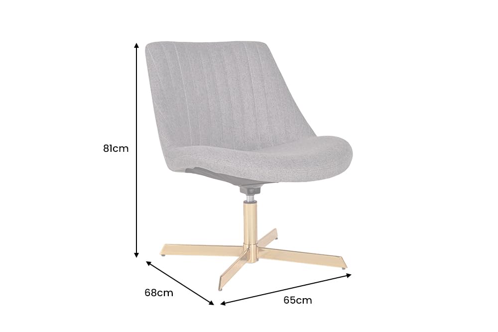 Riess Ambiente 360° Drehbarer Sessel Lounger - grau Gold - Samt Stahl - Loungesessel Polstersessel