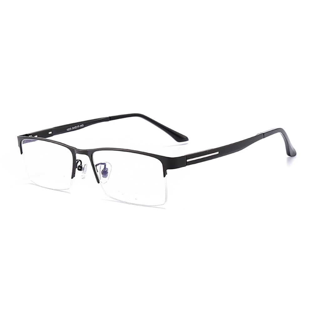 JIETIAN Men's Smart Progressive Multifocal HD Presbyopic Sunglasses,Metal Frames Outdoor Photochromic/UV400 Sunglasses,Black,+4.0