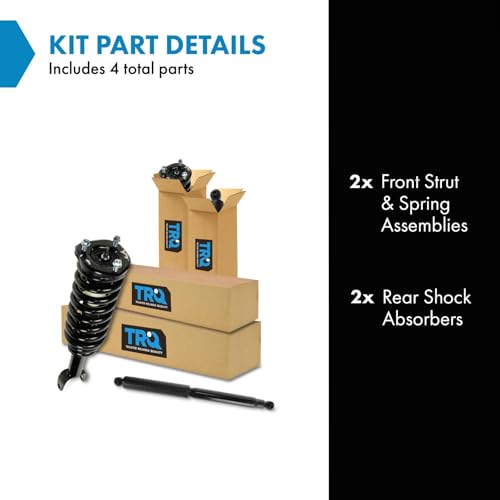 Image of TRQ Front and Rear Complete Strut Assembly & Shock Absorber Kit Complete Strut & Coil Spring Assembly Compatible with 2005-2009 Dodge Dakota 2006-2009 Mitsubishi Raider