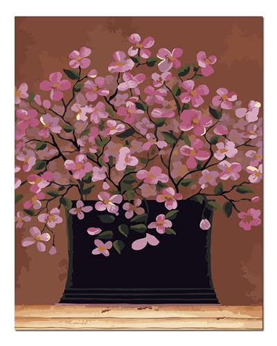 Peinture par numéros Shukqueen kit de loisir créatif fleurs roses à offrir