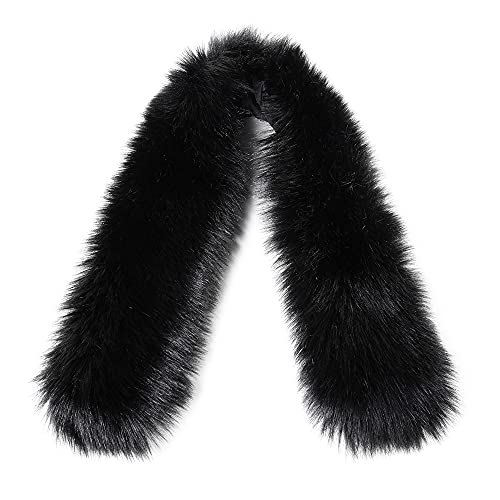 Faux Fur Trim for Hood Replacement Detachable Fur Hood Trim of Winter Coat Unisex