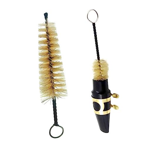 CATIEBYE 1 Set Alto Saxophone Cleaning Brush with Flexible Bristle for Thorough Mouthpiece Cleaning Durable Material for Use Replacement for Worn out Saxophone Accessories
