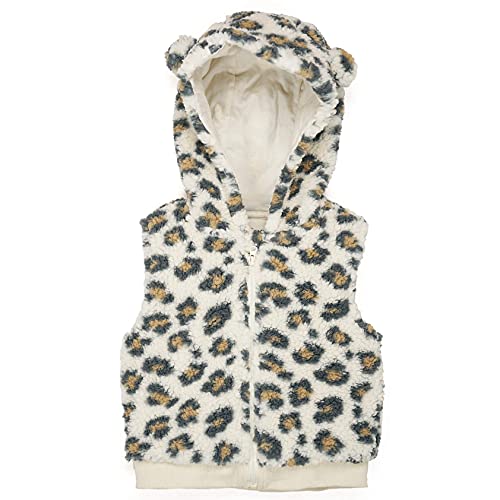 Minicoco Toddler Hoodie Warm Outwear Vest Waistcoat For Baby Boy And Girl Zipper Up Fall Winter Jacket Coat Leopard Print #TOP6
