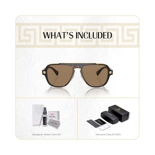 Image of Versace VE2199 MEDUSA CHARM Square Sunglasses For Men +BUNDLE with ACCESSORY EYEWEAR KIT