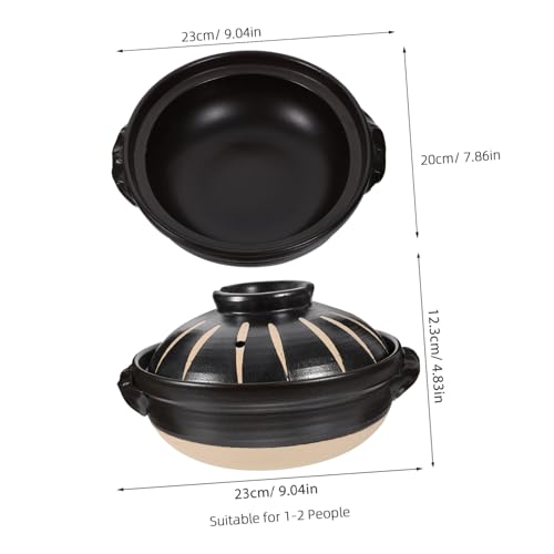 Pot de cuisson en céramique noire résistant à haute température de 2,6l