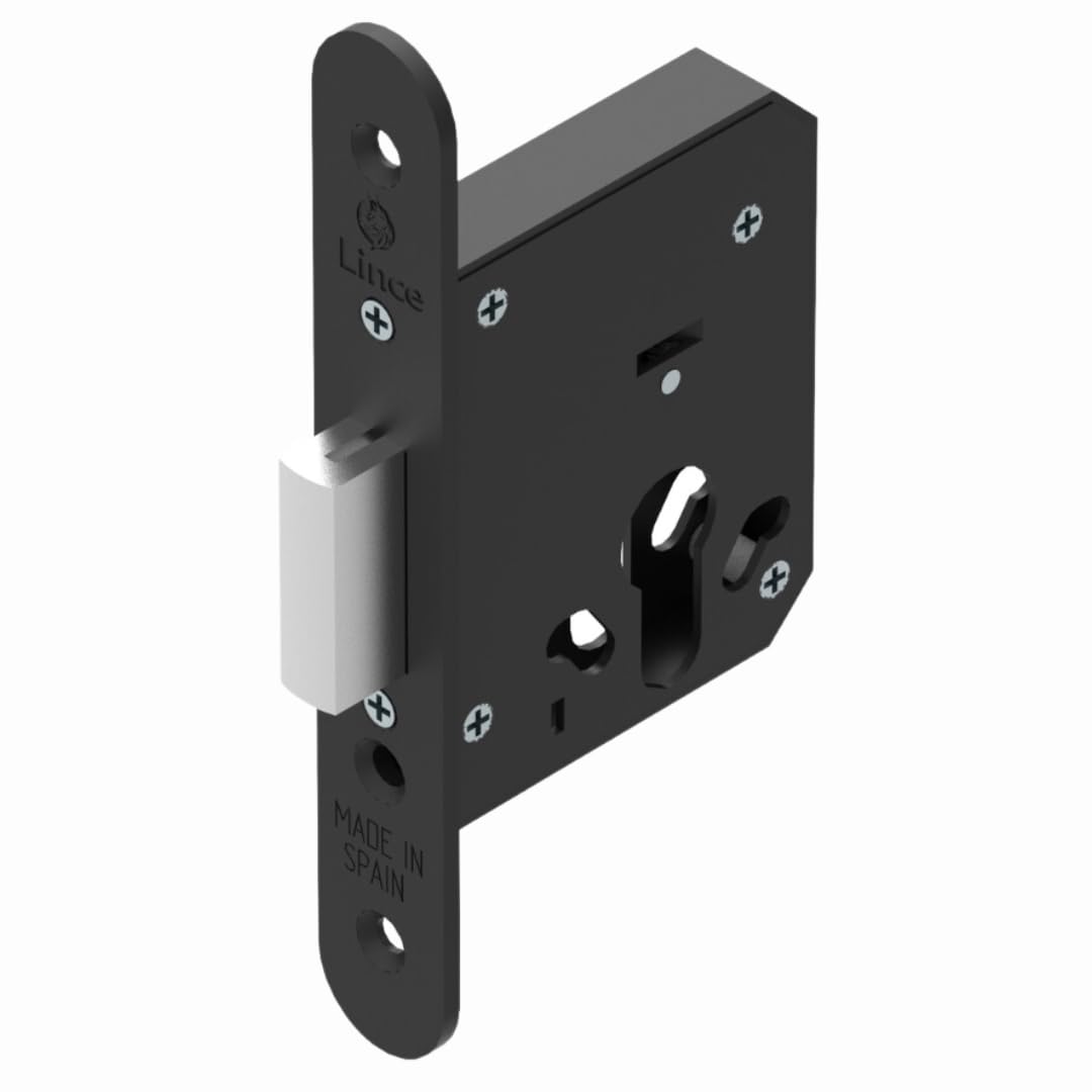 Lince Negro 9581550Rsc Mortice Lock With Cylinder Only Deadbolt 50Mm Backset Black,