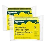 Amazon Basics Heavy Duty Sponges, Yellow/Green, 12-Pack (2 Packs of 6), Packaging May Vary