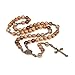 Intercession Our Father Sacred Handmade Solid Wood Rosary (St Benedict - Walnut)