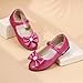 PANDANINJIA Shirly Toddler Girls Dress Shoes Pearls Bow Girls Mary Jane Ballet Flats Party School Wedding Shoes for Little Kid Big Kid (Hot Pink, 3 M US Little Kid)