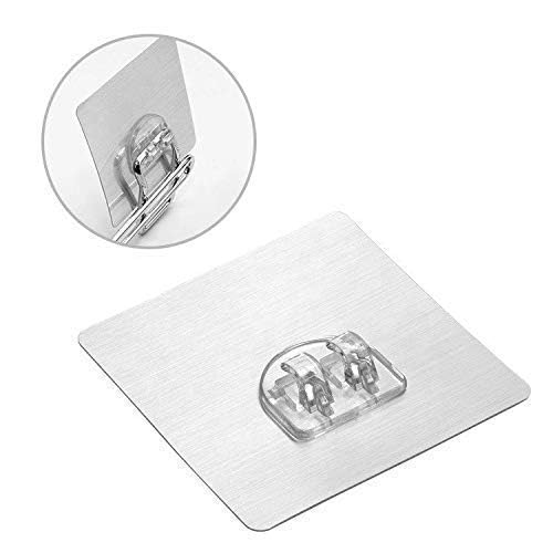 TARTAMYA Self Adhesive Magic Sticker, 8 x 8 cm, Transparent, Strong Mounting Base for Bathroom Kitchen Accessories (Magic Sticker Hook) 2