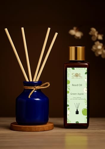 Image of Green Apple Reed Diffuser Oil 100 ml | Pure Natural & Undiluted Essential Aroma Oil | Long-Lasting Fragrance for Home, Office, Spa Reed Tealight Diffusers | ISO & GMP Certified