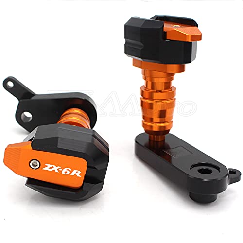 Sliders de cadre moto ZX6R anti-casse protection carénage orange 09-12