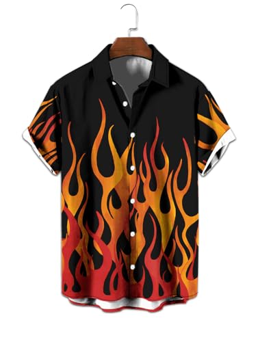 Men's Hawaiian Shirts Short Sleeve Beach Tropical Button-Down Shirt for Men3