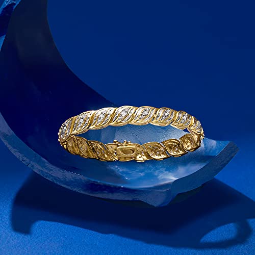 Ross-Simons 1.00 ct. t.w. Diamond Bracelet in 18kt Gold Over Sterling4