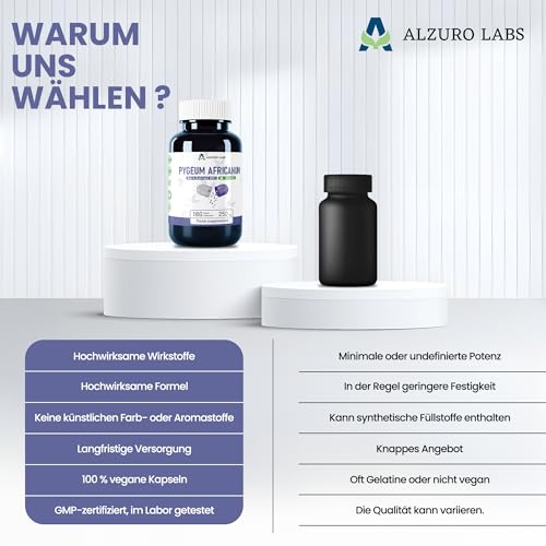 Alzuro Labs Pygeum Africanum | Equivalente A 5.000Mg (250Mg Estratto 20:1) | 180 Capsule Vegane | 13% Fitosteroli | Supporto Prostata & Salute Urinaria | Testato Da Laboratori Indipendenti | Gmp - 6