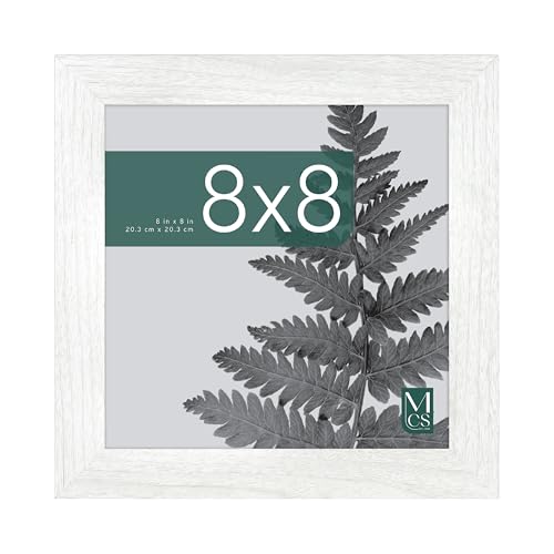 MCS Studio Gallery 8x8 Picture Frame White Woodgrain, Wall Hanging & Easel for Tapletop Display, Square Photo Frame for Photos, Posters & Art Prints (1-Pack)