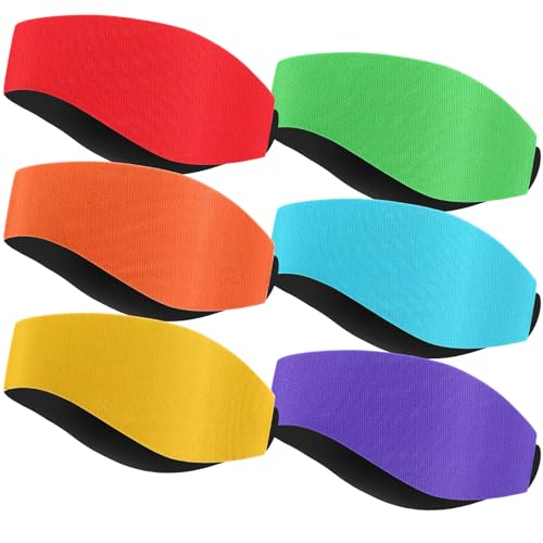 Bandeau de natation de qualité supérieure : lot de 6 pièces arc-en-ciel