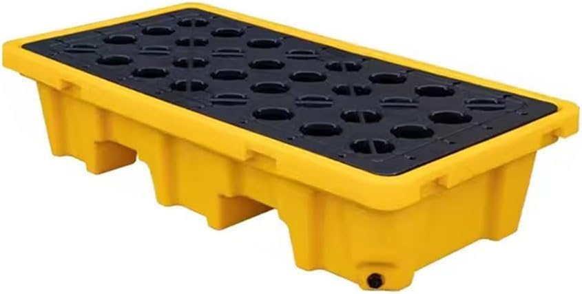 Palette de confinement de tambour modulaire en plastique étanche pour tambours Taille 120 x 60 x 18 cm Idéal pour un usage industriel et conforme à la sécurité