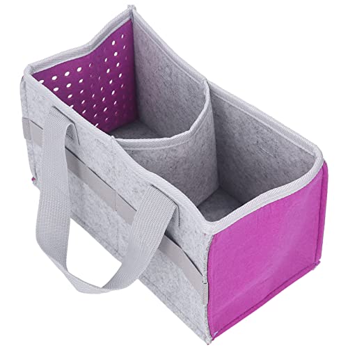 Felt Carrying for Player Starter Set, Portable Storage Bag with Divider, Foldable and Durable, Organizer for Audio Players (Purple)