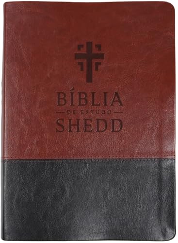Bíblia de estudo Shedd – couro sintético marrom e preto