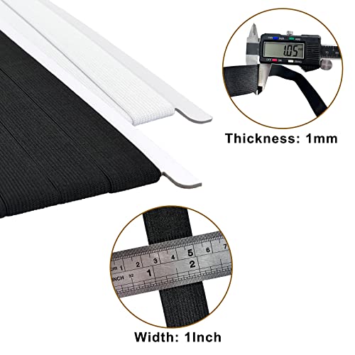 Svenjbb Elastic Band, 1 Inch X 17Ft, White Color, Sewing Elastic Bands With Soft Tape Measure, High Elasticity Knit Elastic Stretch Band For Wig, Waistband, Crafts Diy #TOP3