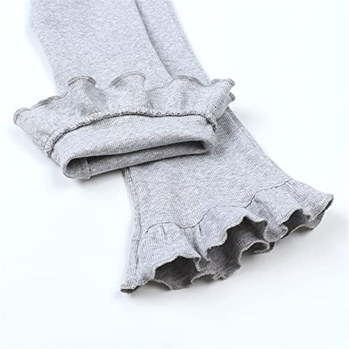 EnJoCho Toddler Girls' Solid Ruffle Flare Pants 𝗕ootcut Yoga Leggings Trousers Summer High Waist Sports2